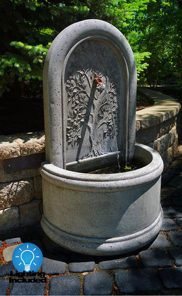 Tree of Life Garden Fountain with Light High-end Cement Decor